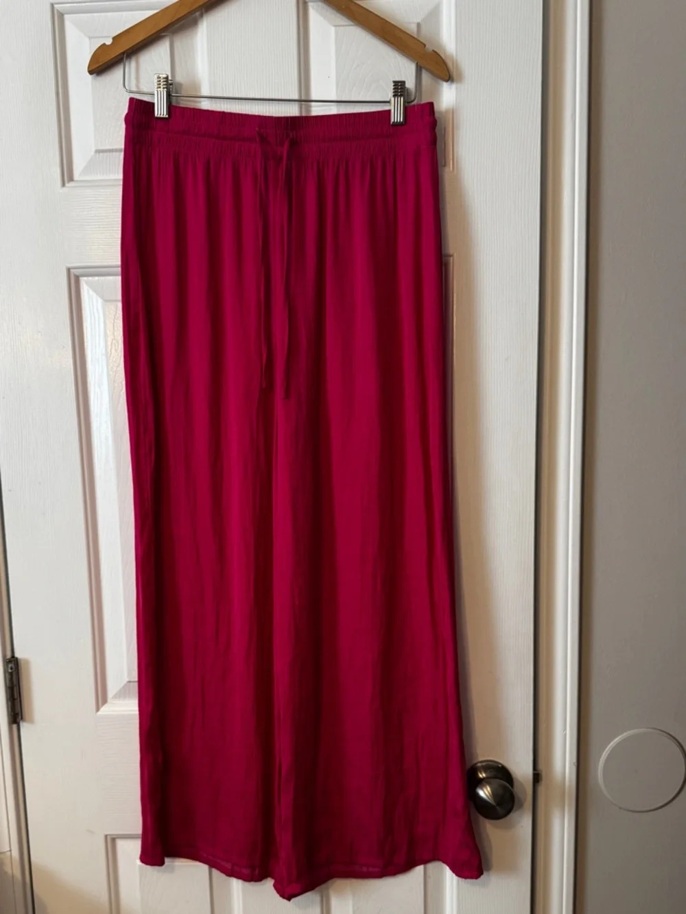 Joie Magenta Pink Matching Set Wide Leg Pant & Oversized Button Front Tank M